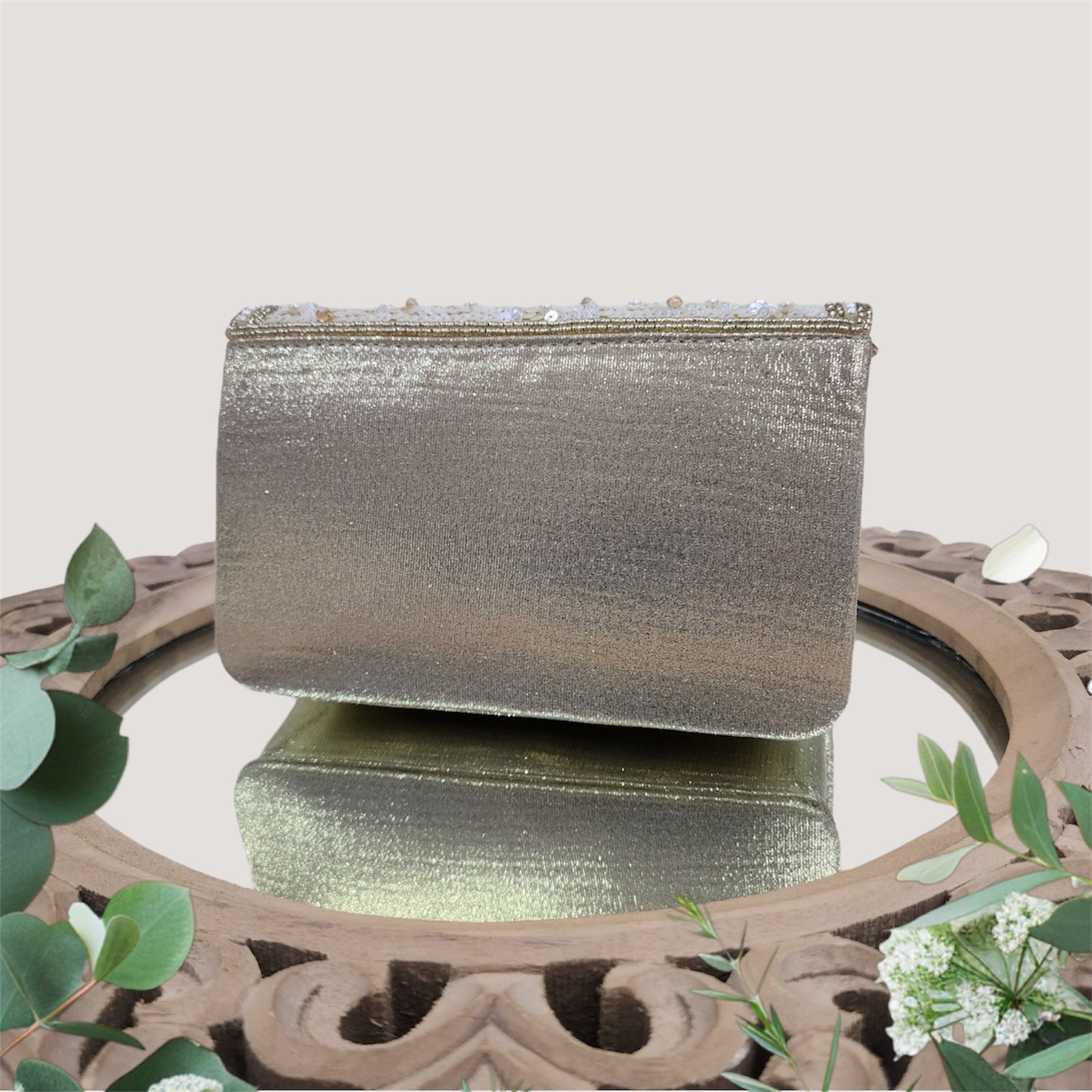 Gulbahaar Gold Flapover Clutch