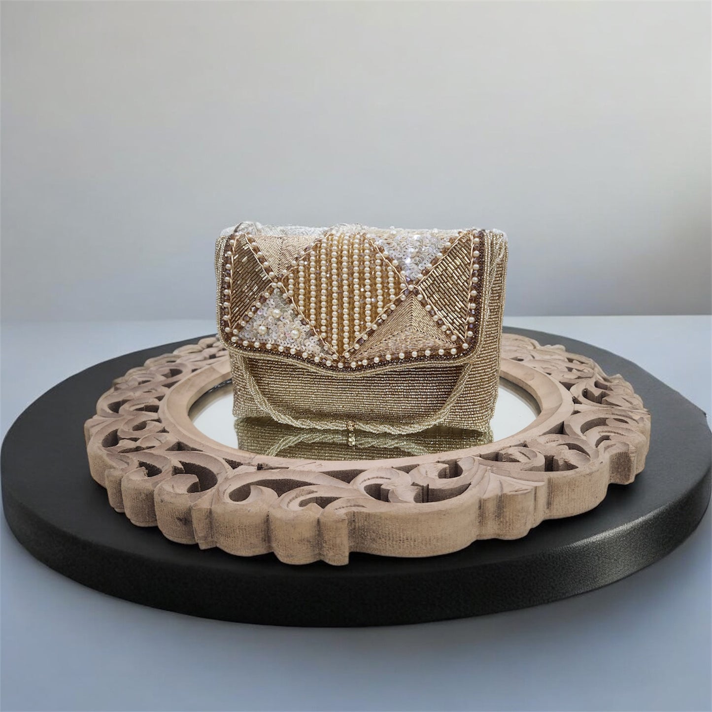 Kanak Gold Flapover Clutch