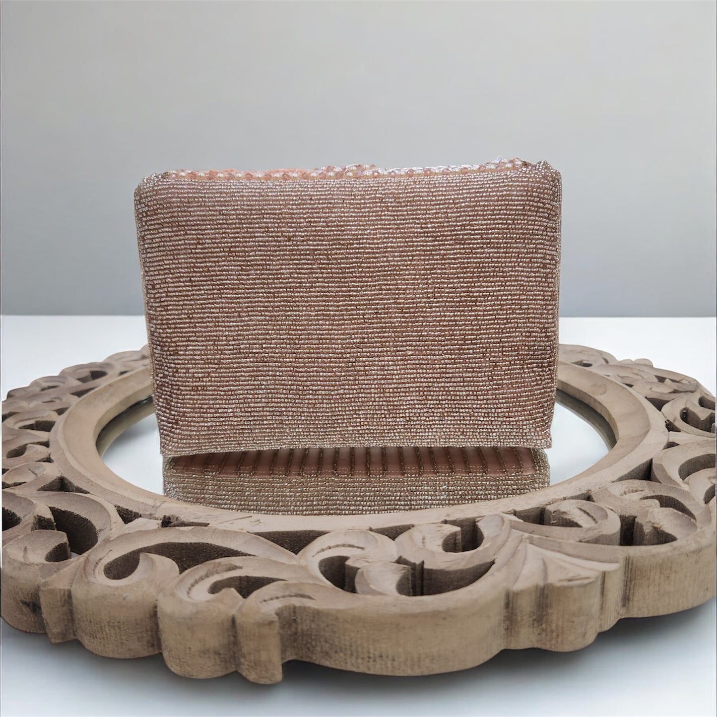 Kanak Rose Gold Flapover Clutch