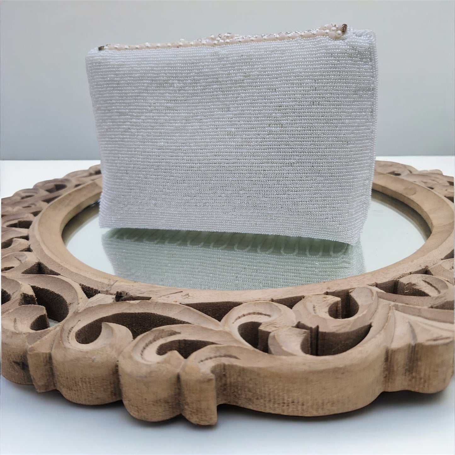 Kanak Cream Flapover Clutch
