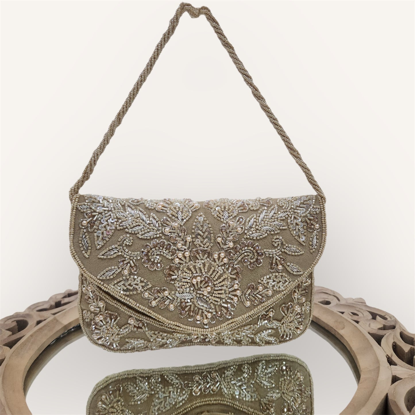 Gulnaaz Gold Envelope Clutch