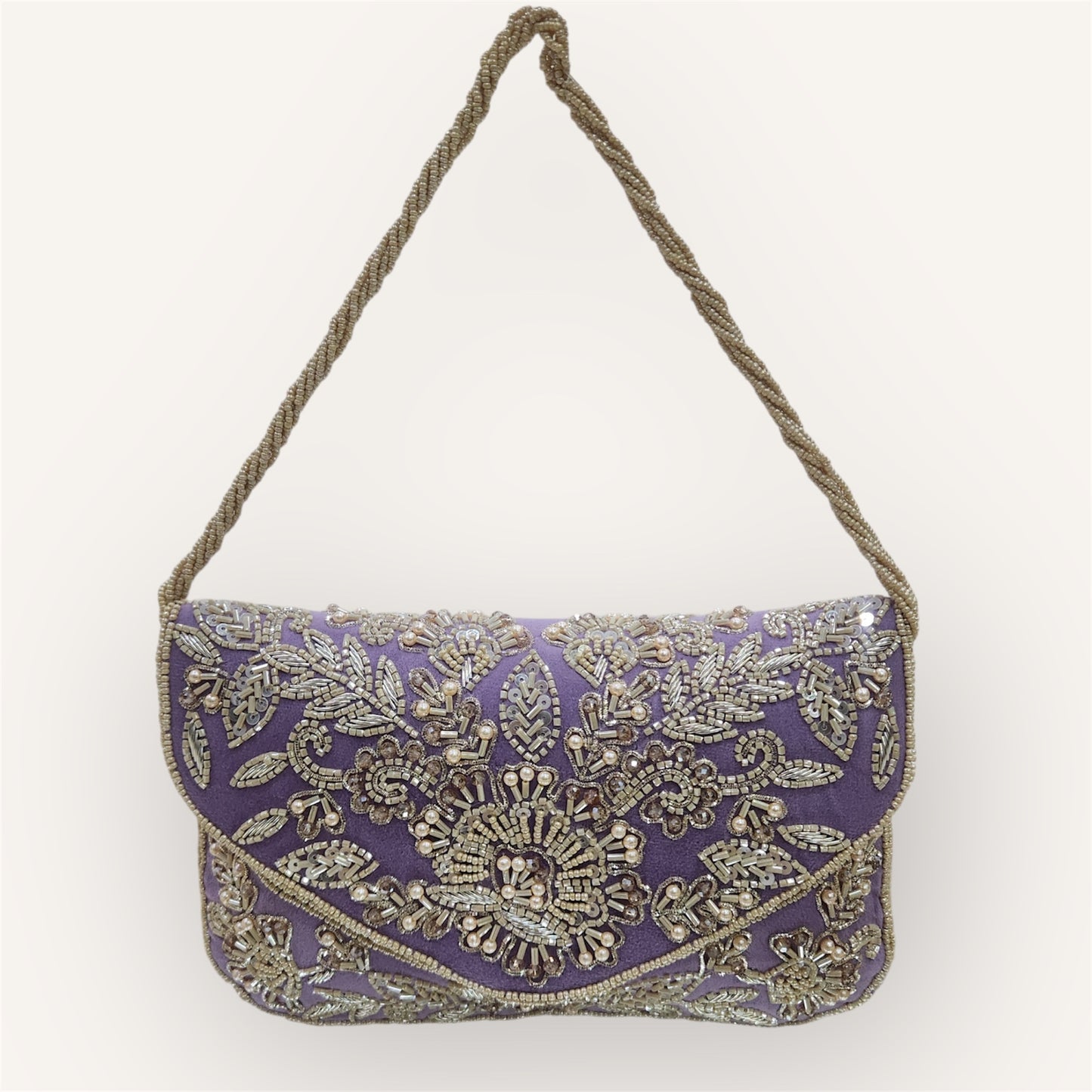 Gulnaaz Purple Envelope Clutch