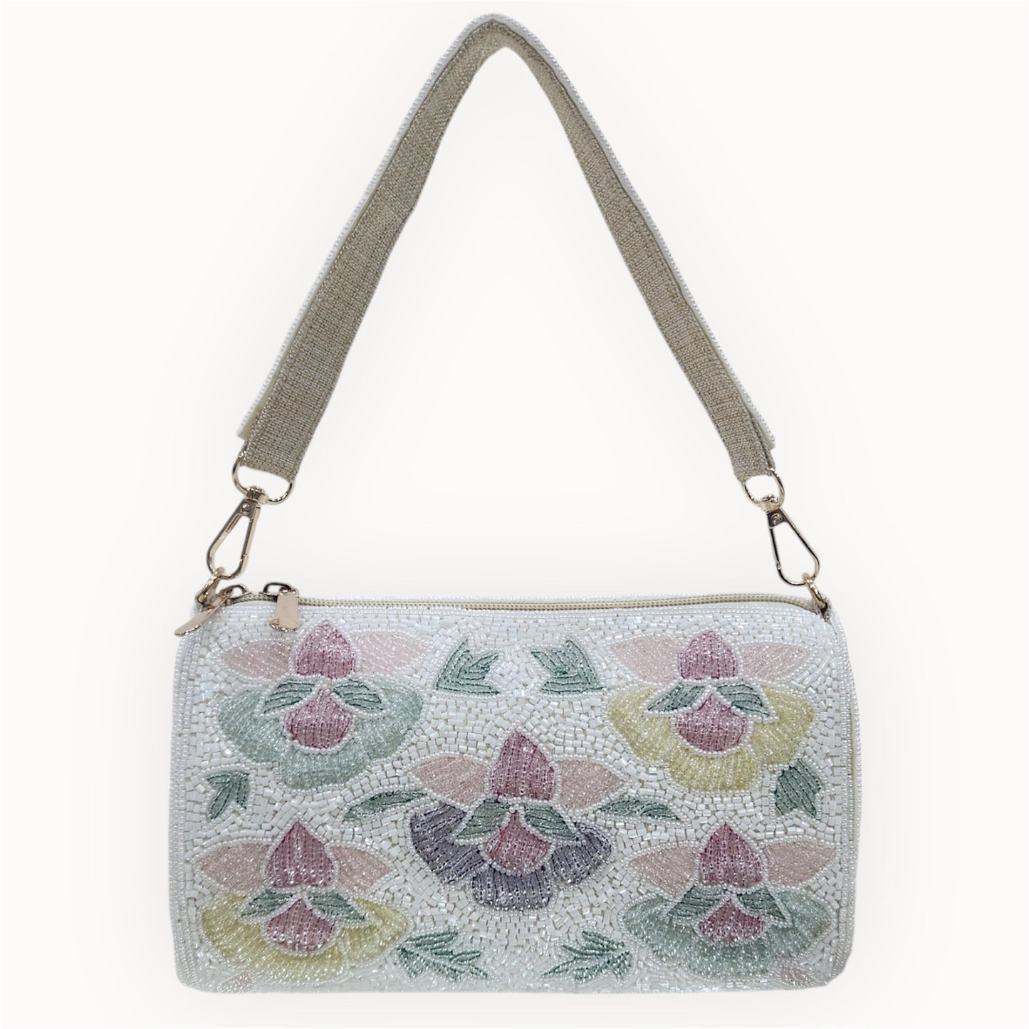 Phoolkari Ivory Bag