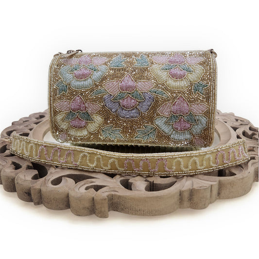 Phoolkari Gold Bag