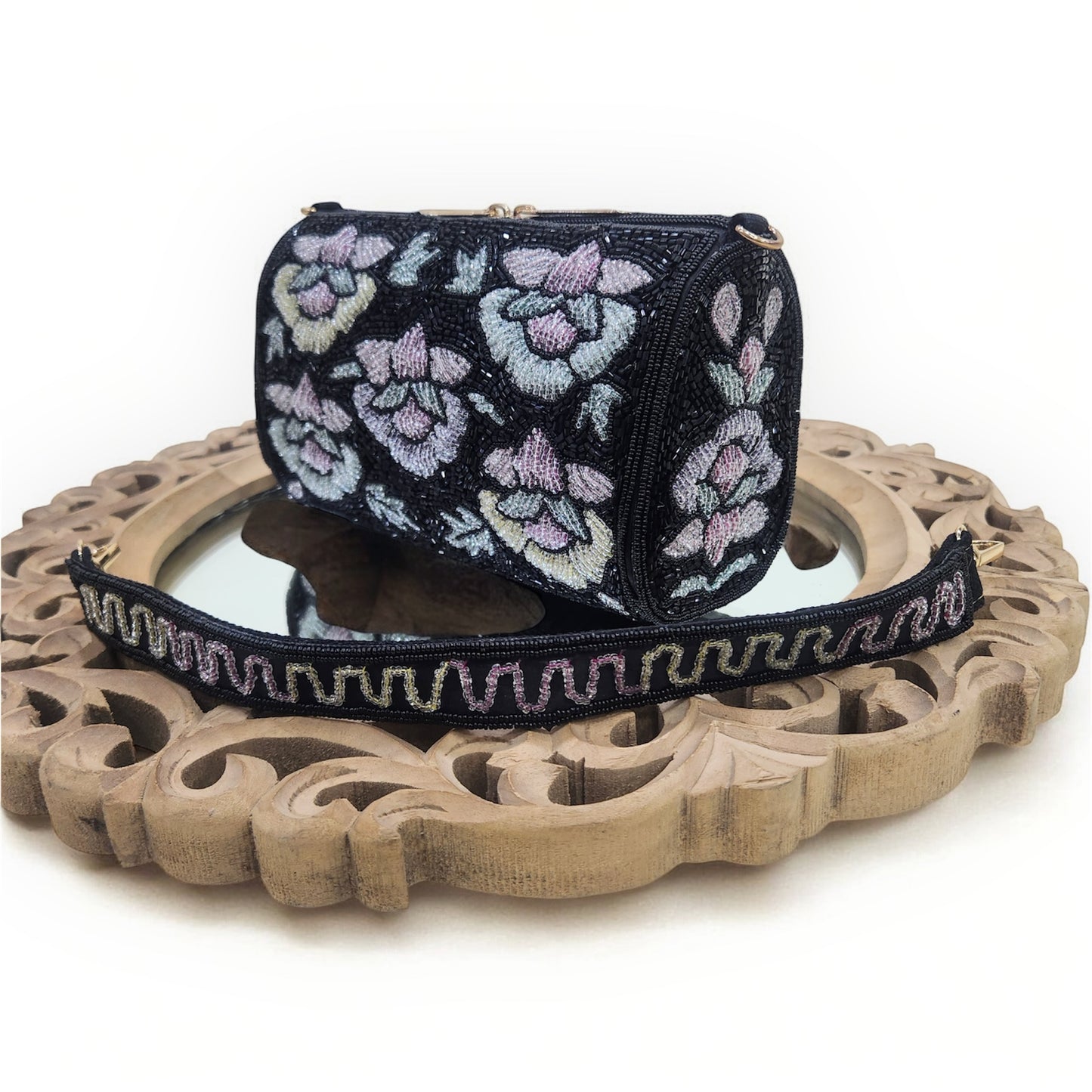 Phoolkari Black Bag