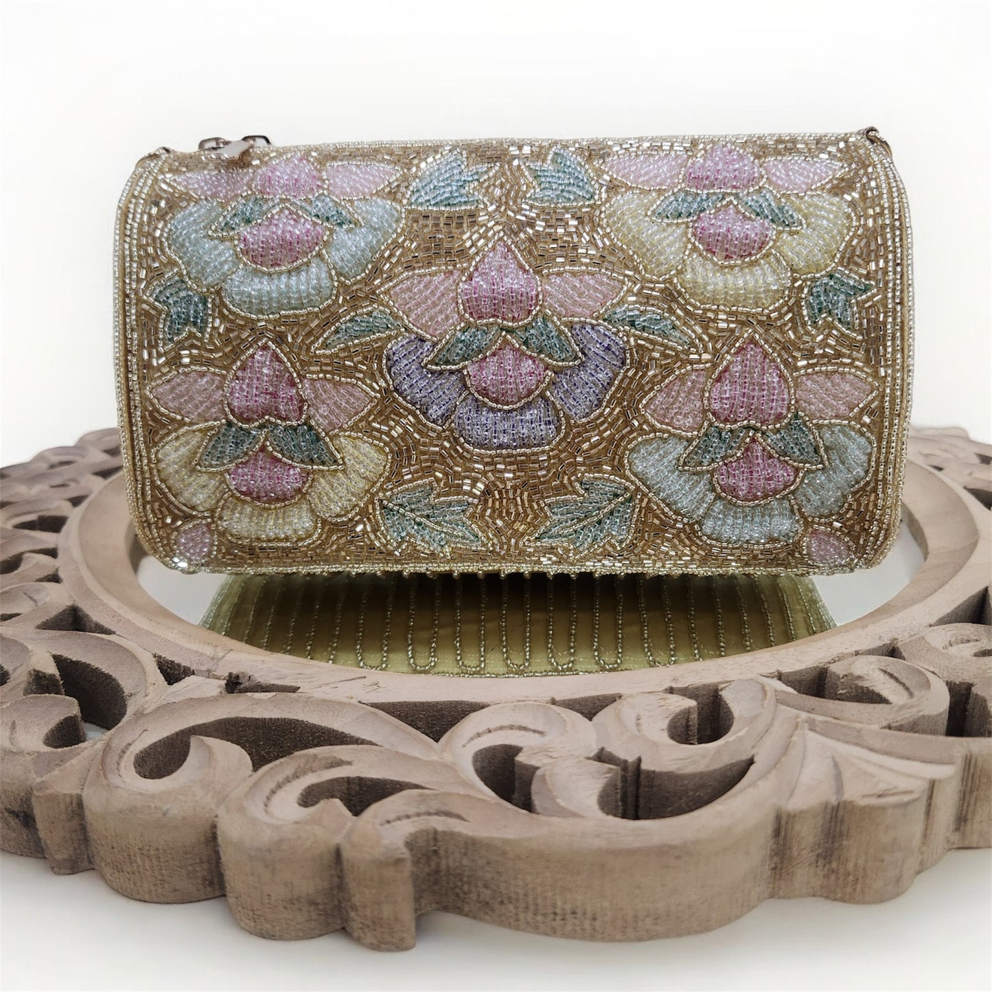 Phoolkari Gold Bag