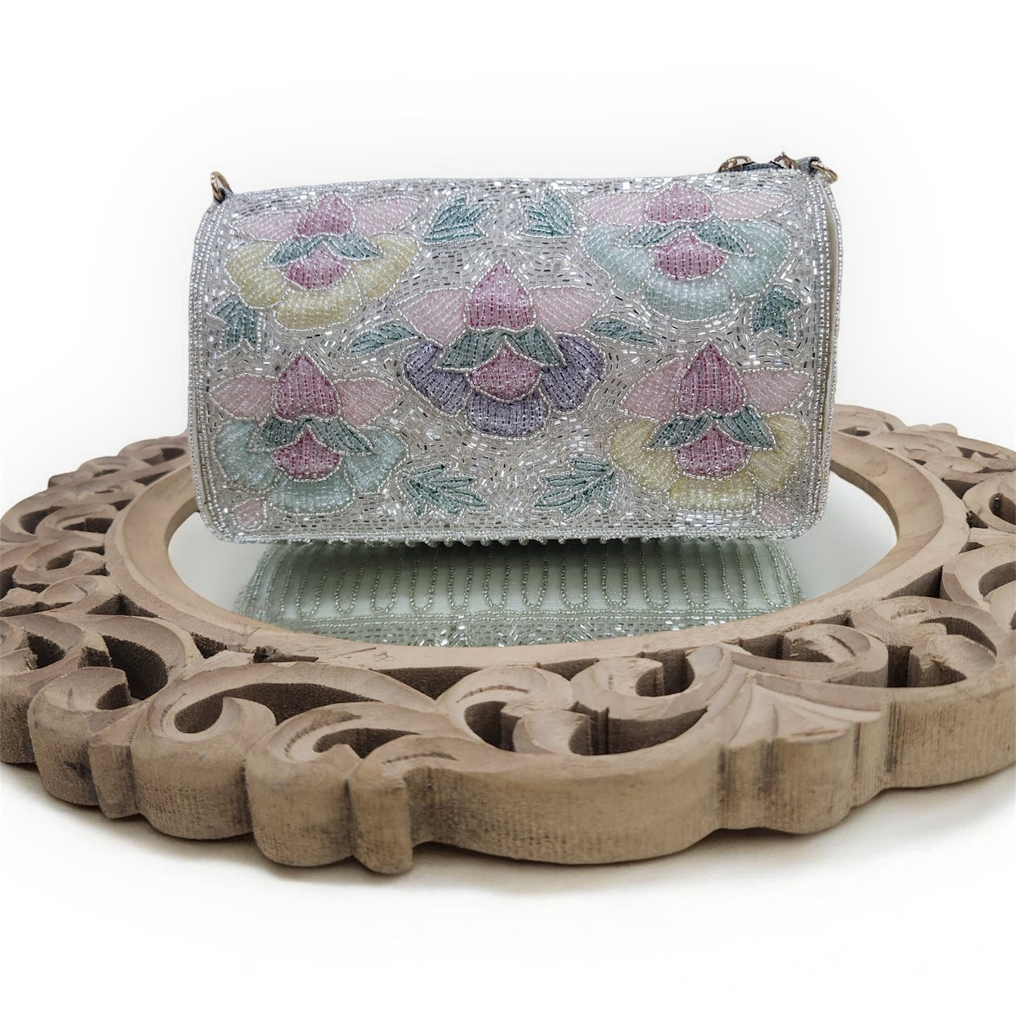 Phoolkari Silver Bag