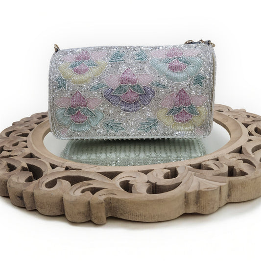 Phoolkari Silver Bag