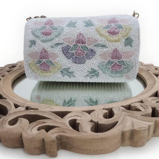 Phoolkari Ivory Bag
