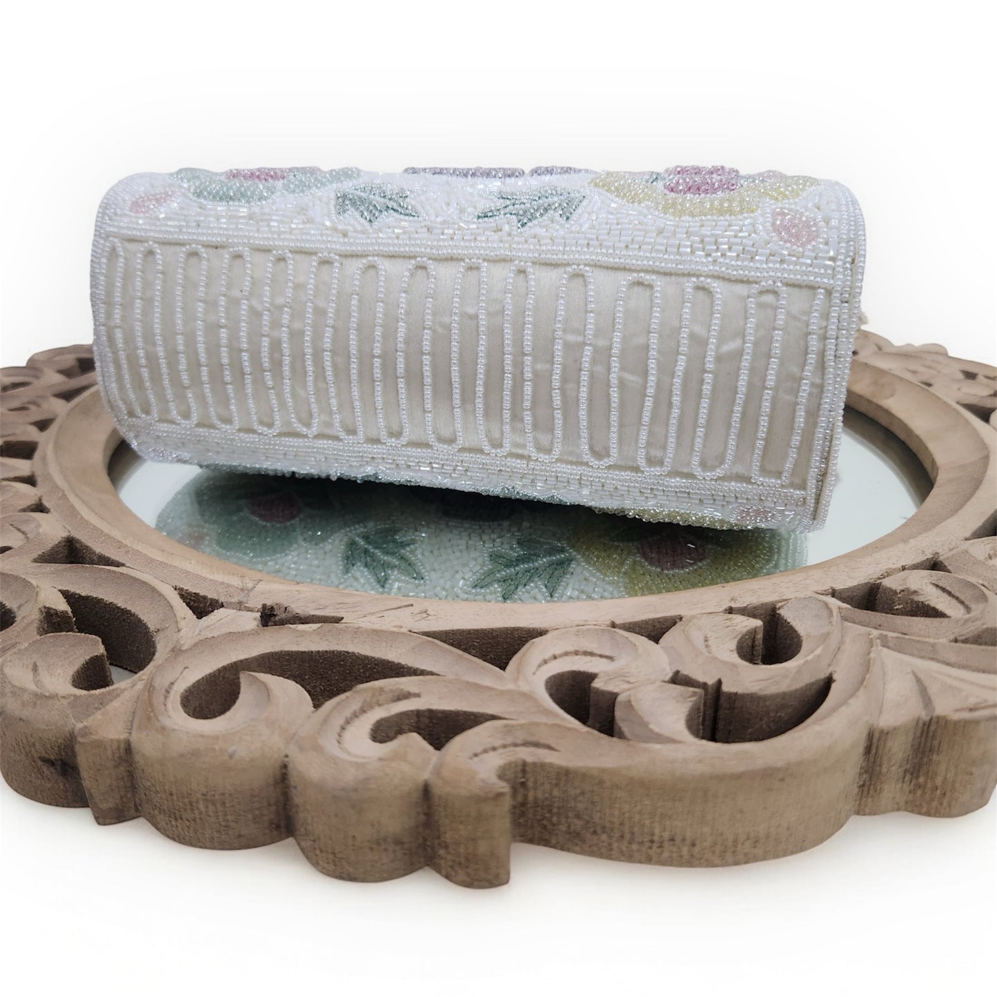 Phoolkari Ivory Bag