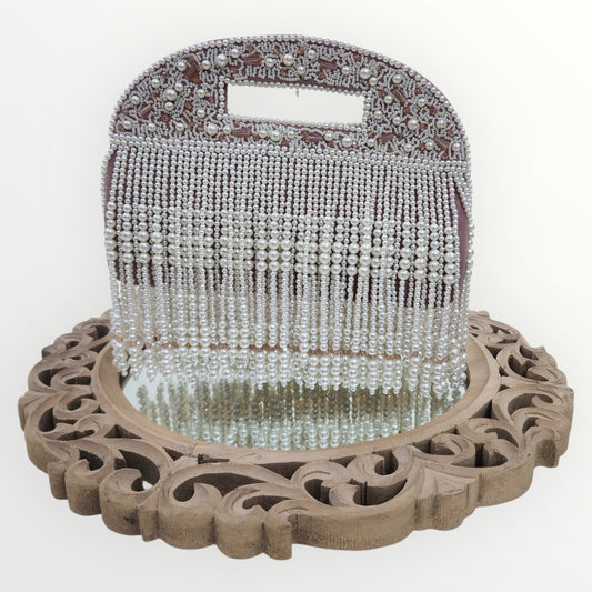 Chandrikaa Rose Gold Moti Clutch