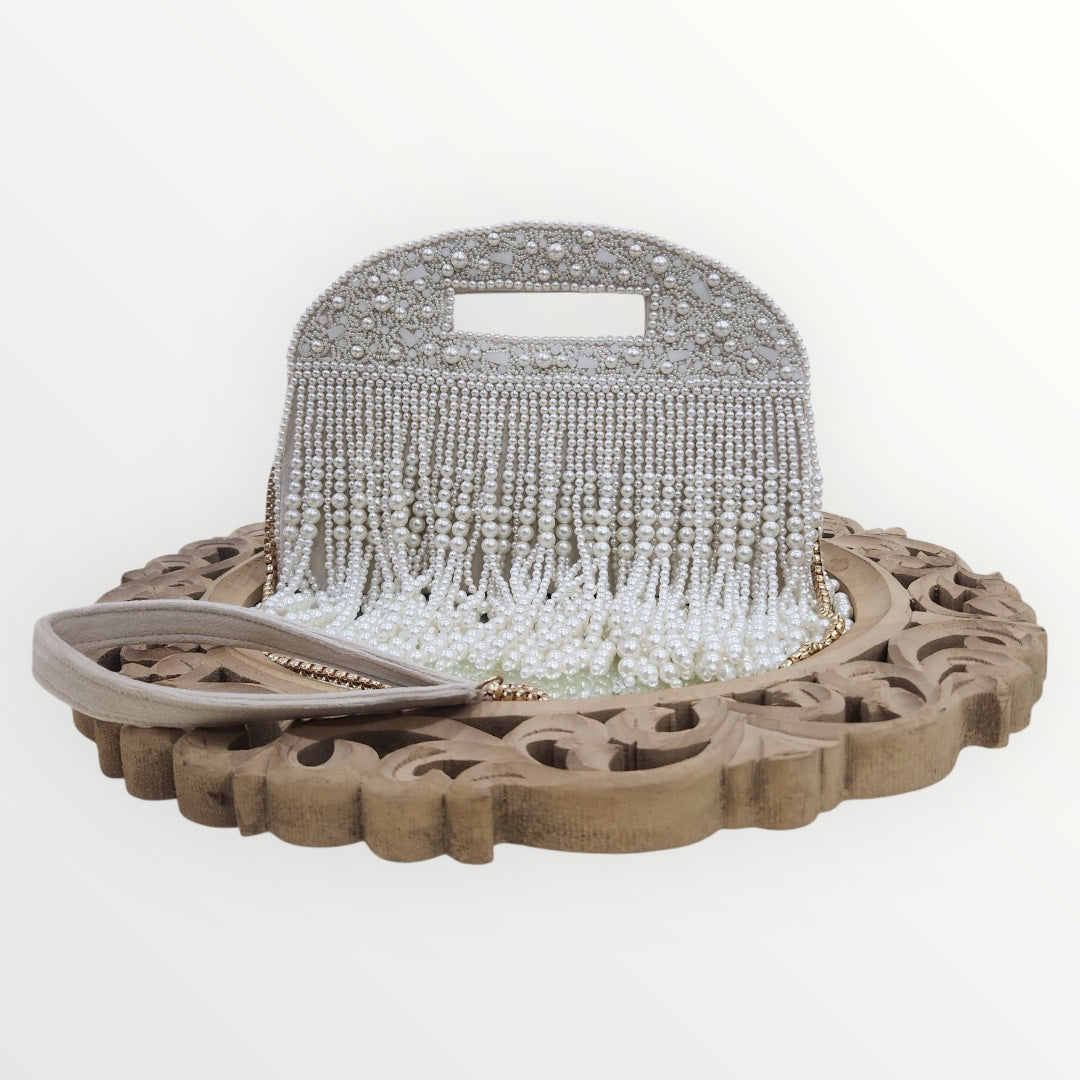 Chandrikaa Ivory Moti Clutch