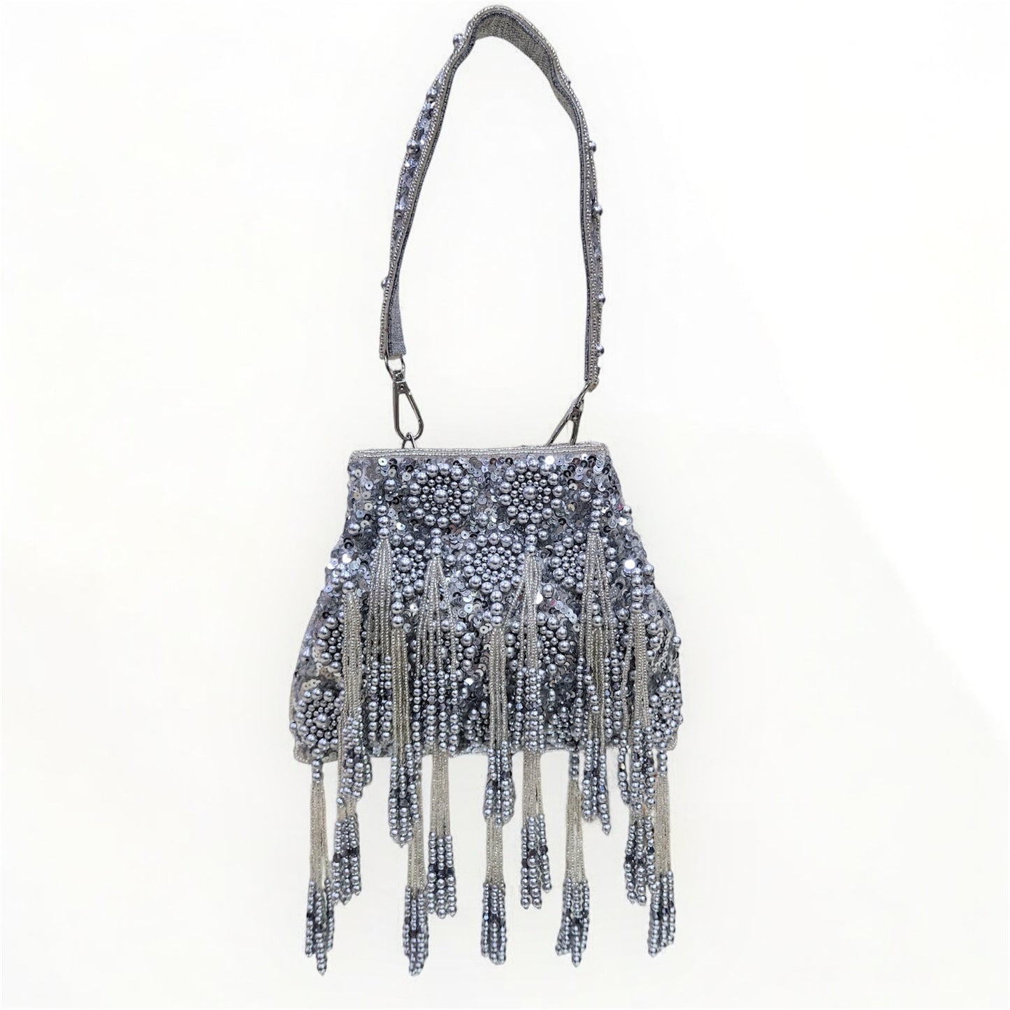 Sheen Silver Pearl Potli