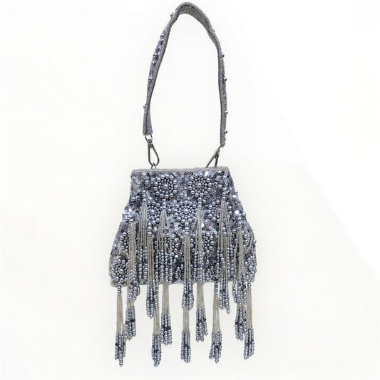 Sheen Silver Pearl Potli