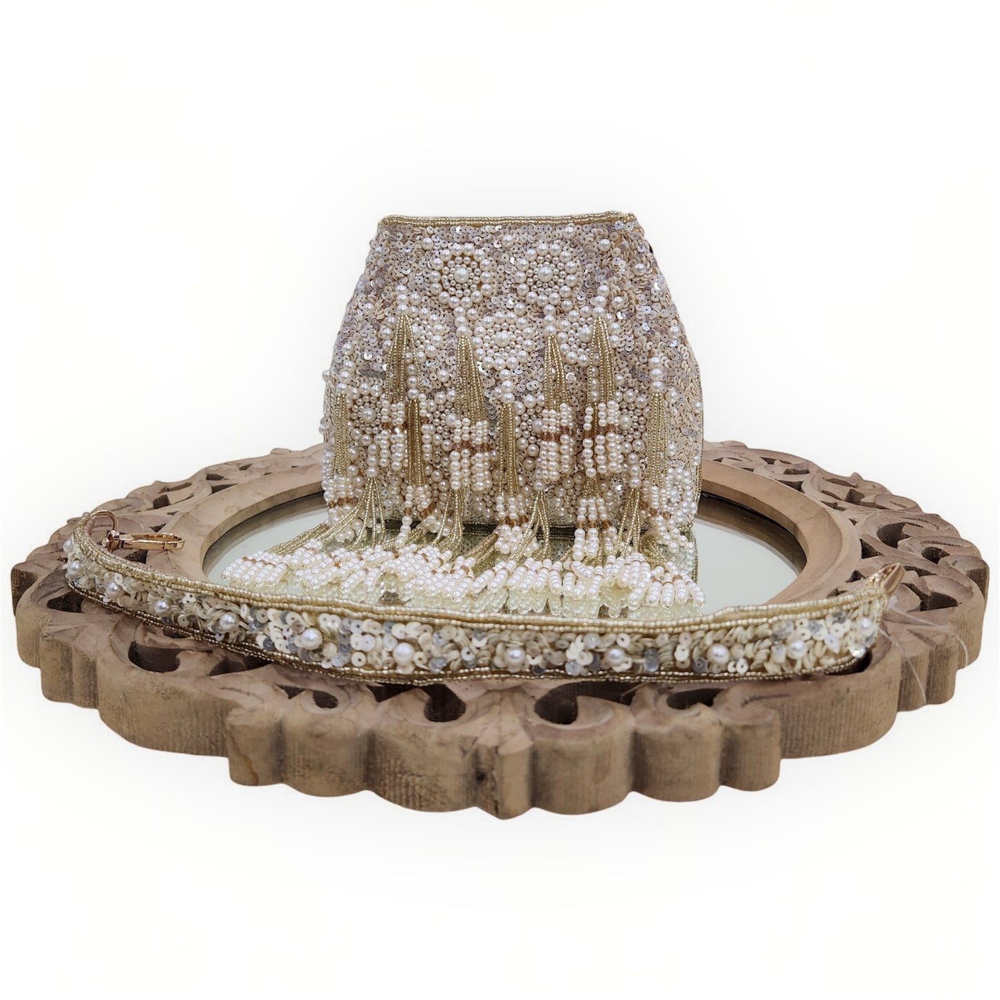 Sheen Gold Pearl Potli