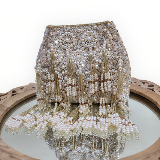 Sheen Gold Pearl Potli