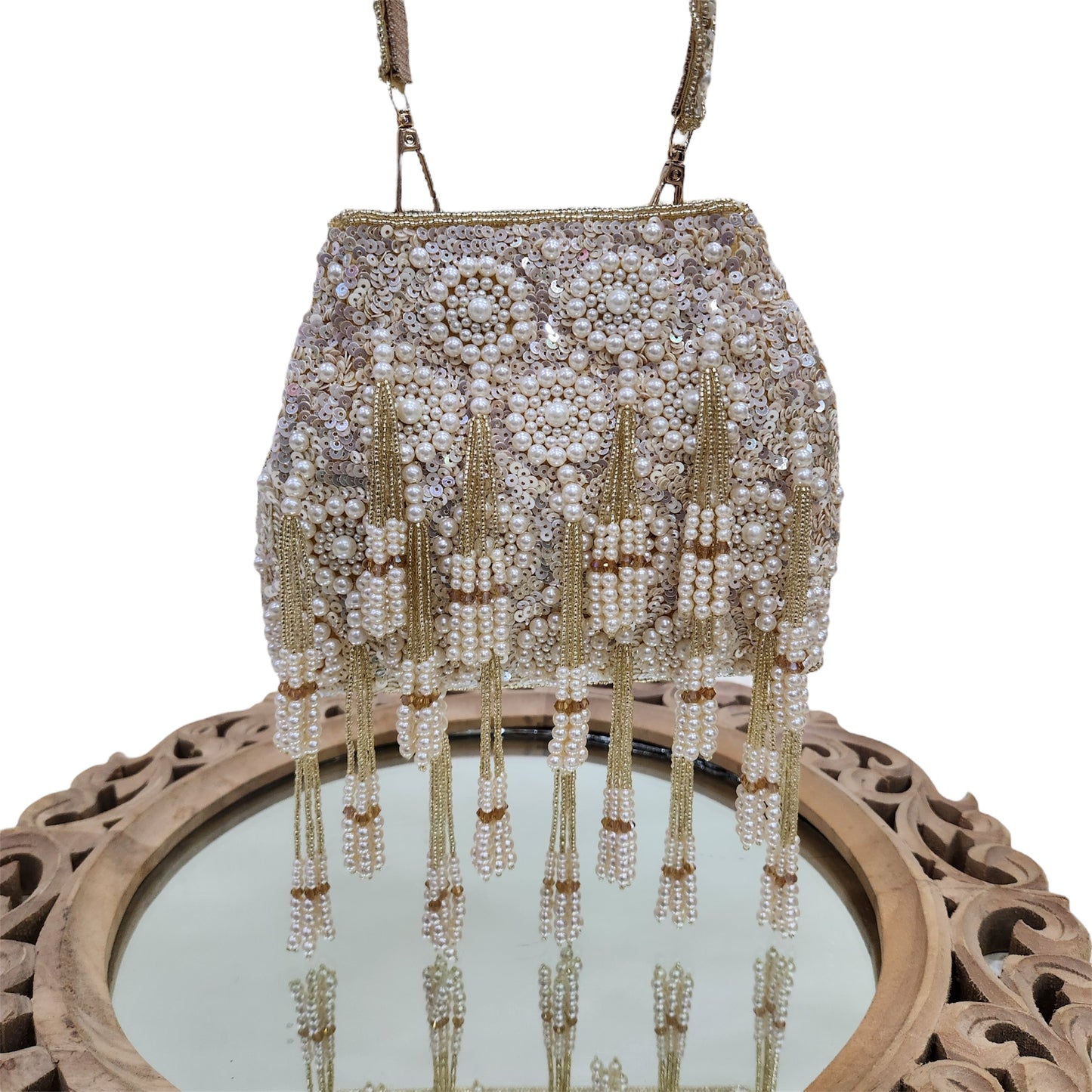 Sheen Gold Pearl Potli