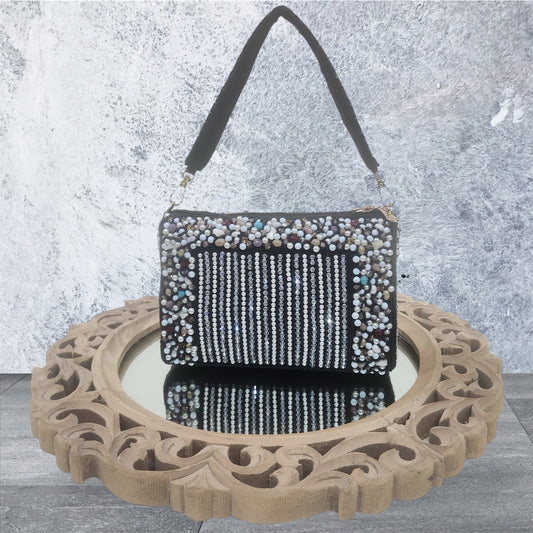 Nazaakat Crystal Black Bag