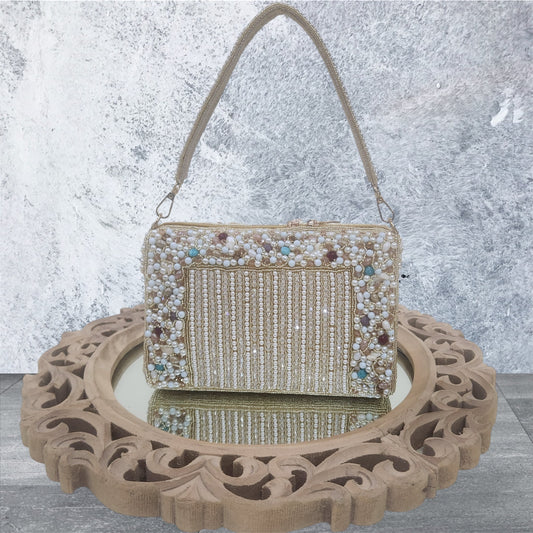 Nazaakat Crystal Gold Bag