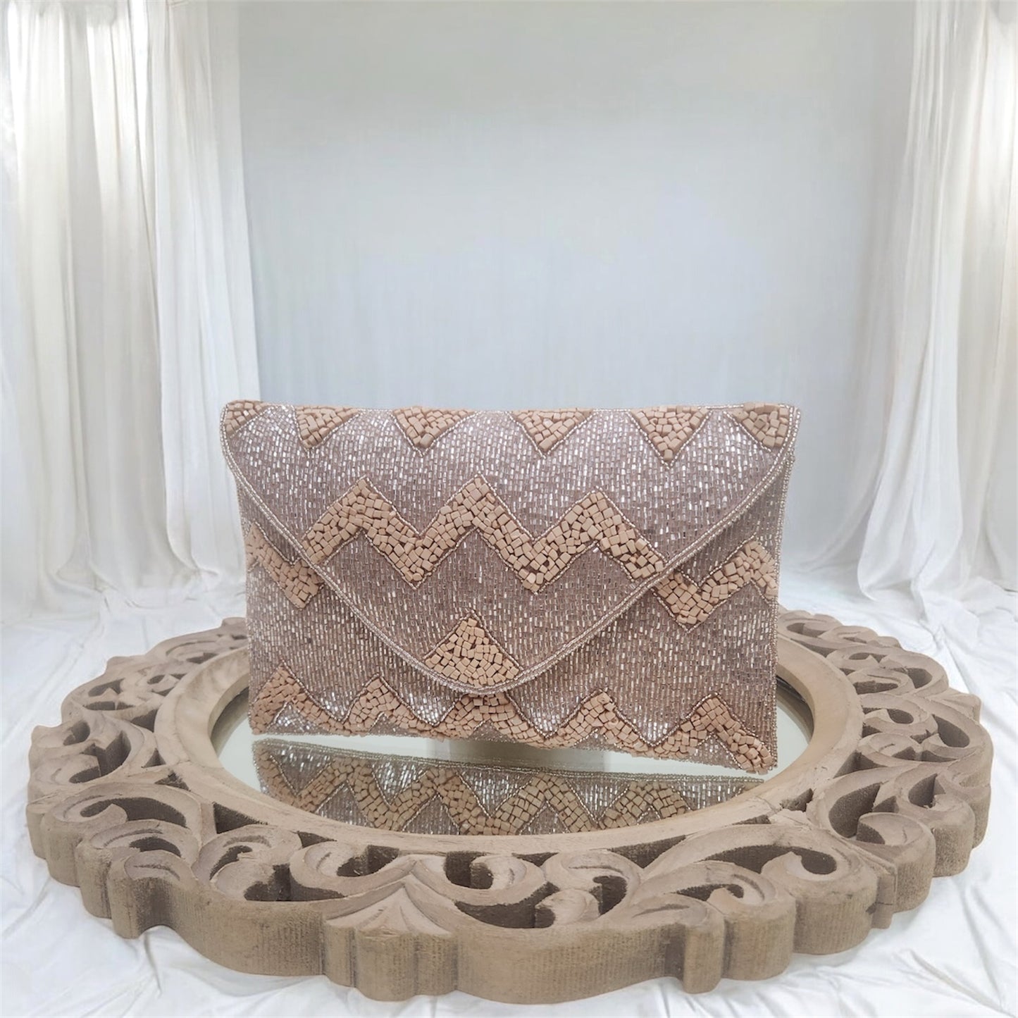 Leher Rose Gold Envelope Clutch