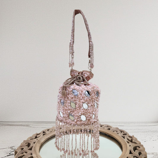 Jhalak Rose Gold Mirror Potli