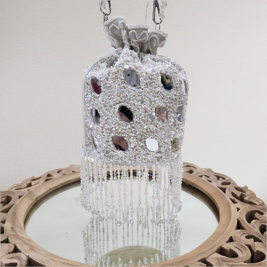 Jhalak White Mirror Potli