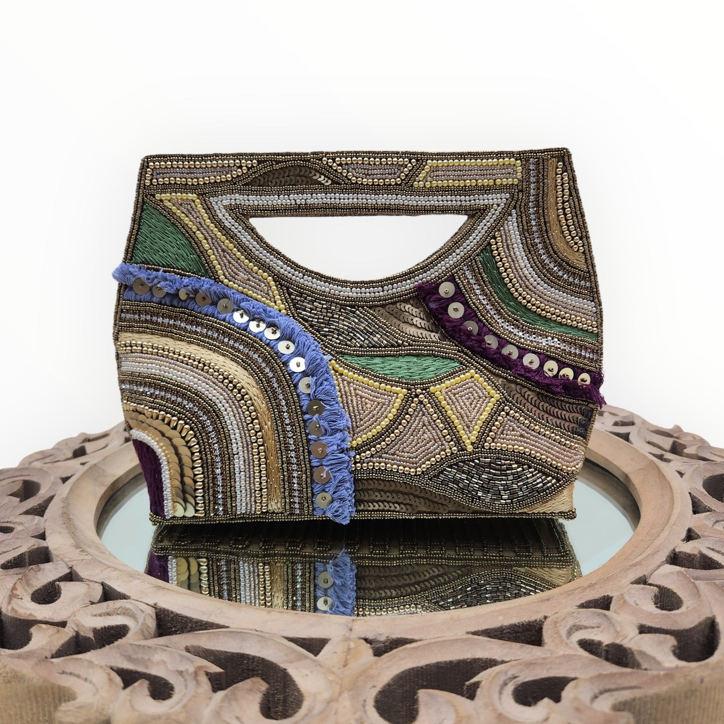 Manmayi Antique Gold Rectangle Bag