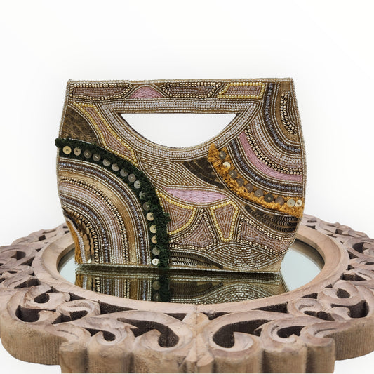 Manmayi Gold Rectangle Bag
