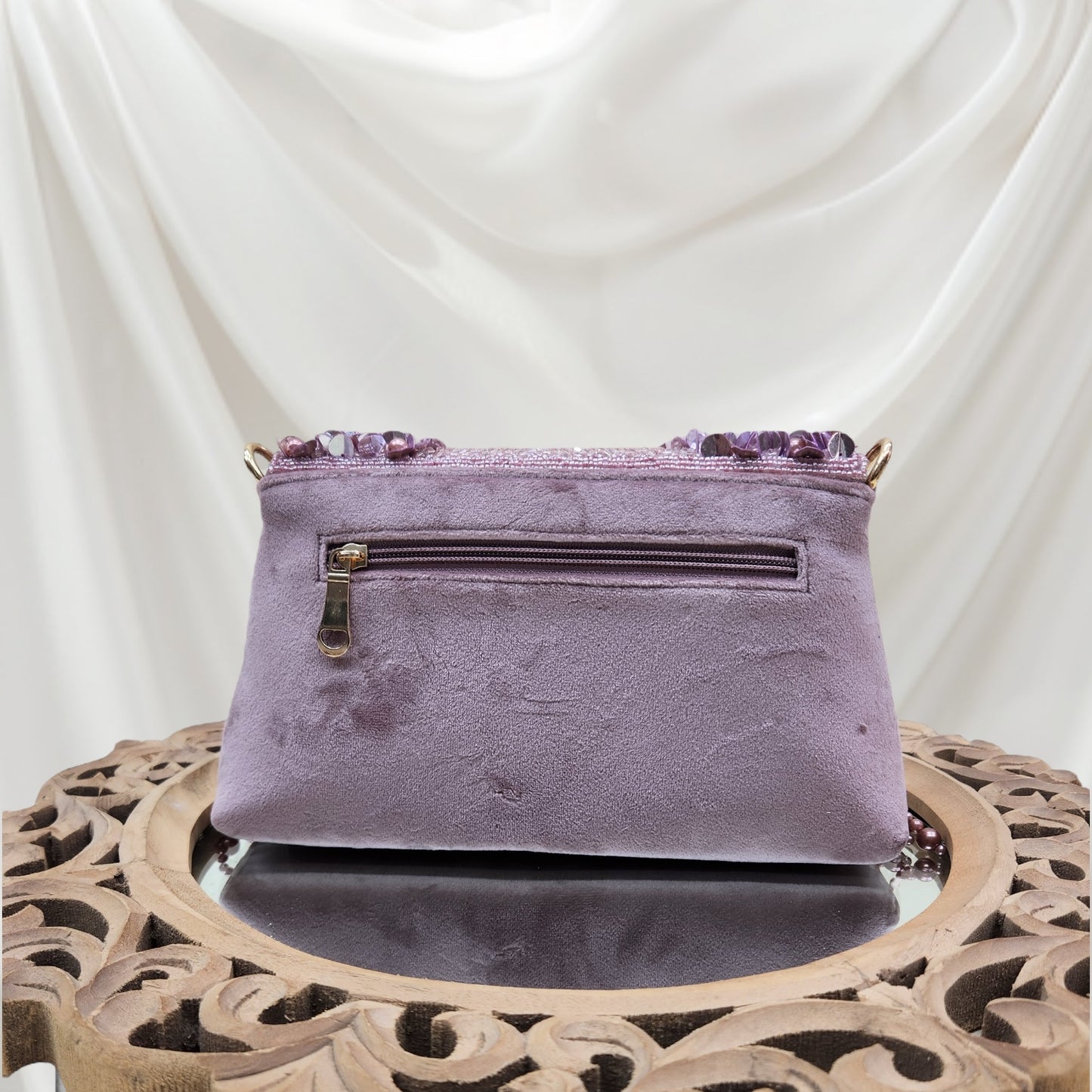 Ruhaani Phool Purple Flapover Bag