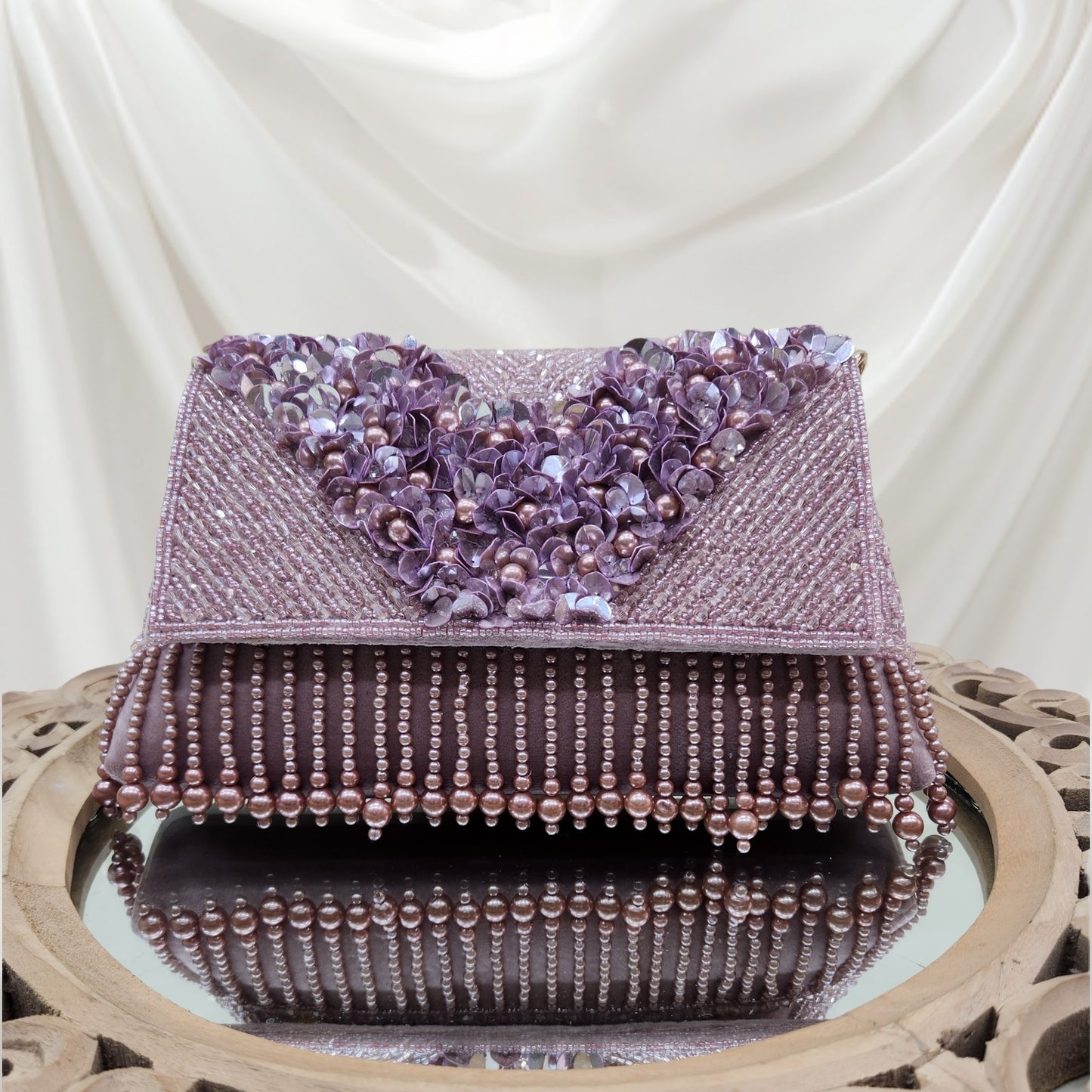 Ruhaani Phool Purple Flapover Bag