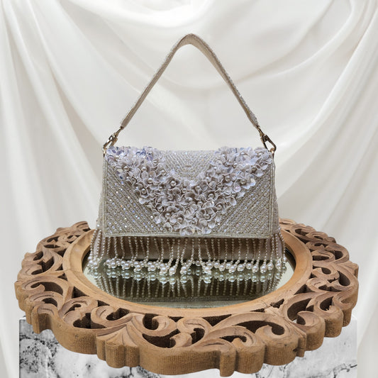 Ruhaani Phool Ivory Flapover Bag