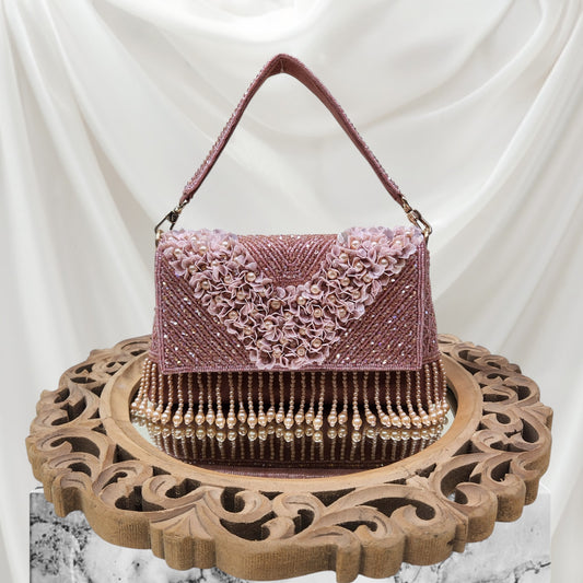 Ruhaani Phool Dusty Pink Flapover Bag