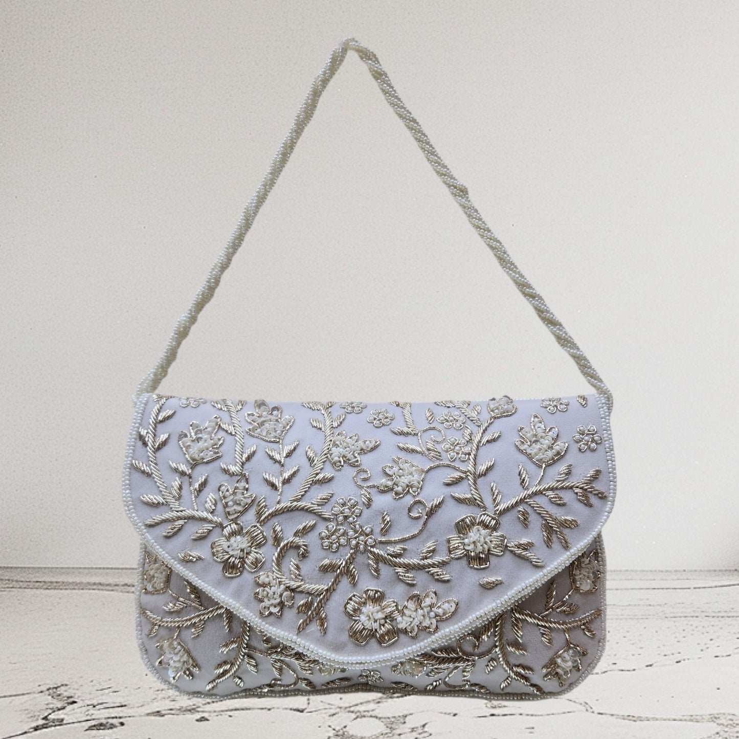 Zaraah Ivory Envelope Clutch