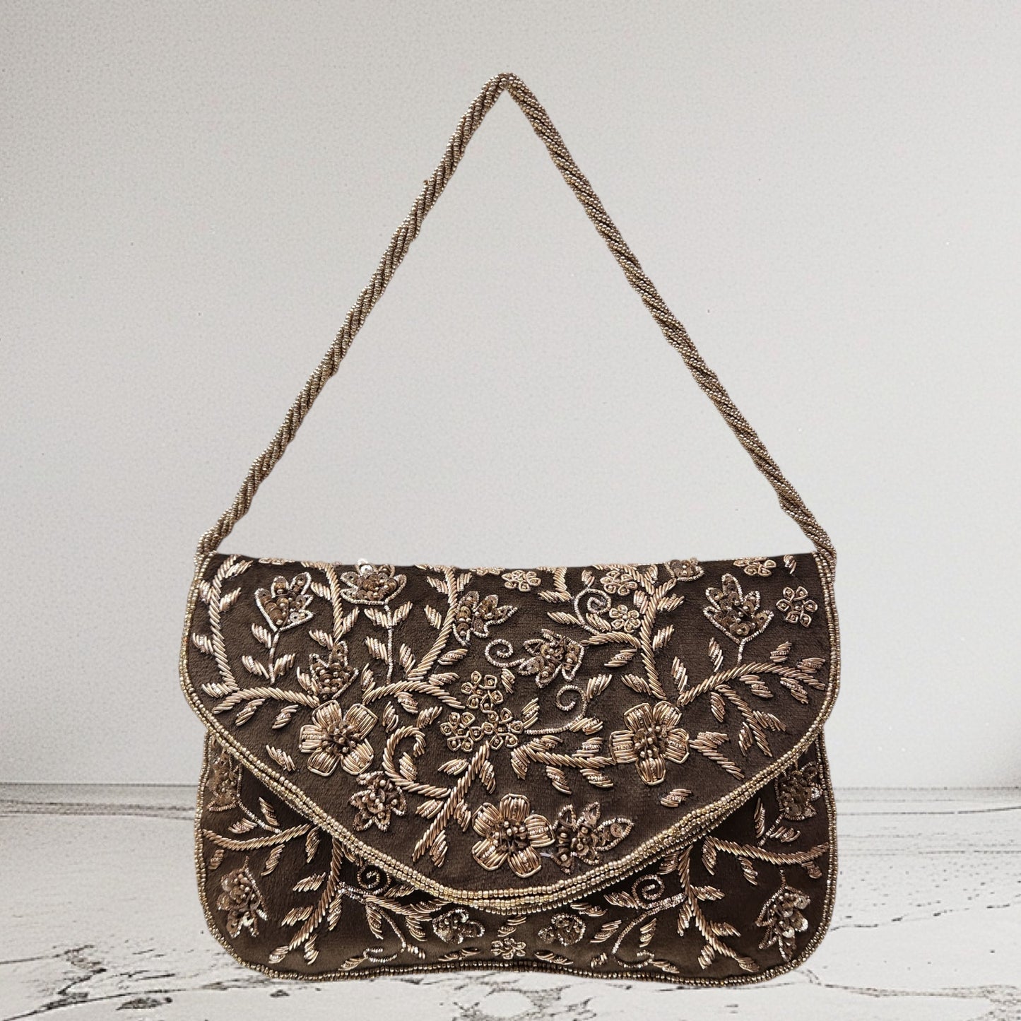 Zaraah Brown Envelope Clutch