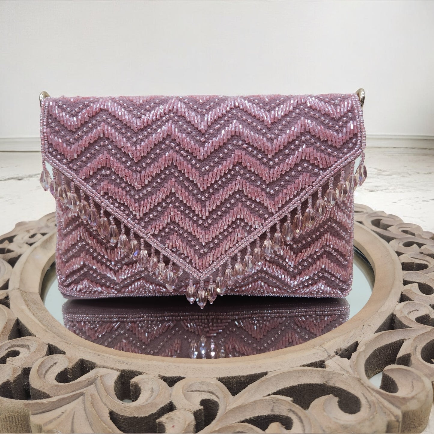 Swarnima Pink Flapover Clutch