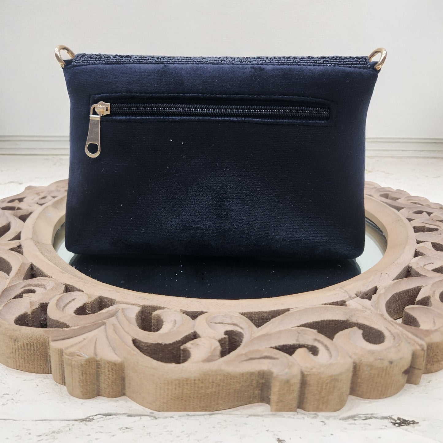 Swarnima Black Flapover Clutch