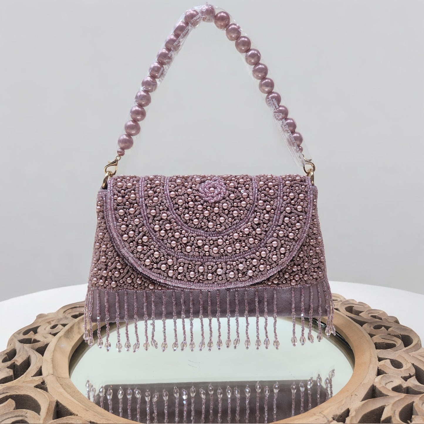 Naaz Pink Flapover Box Clutch