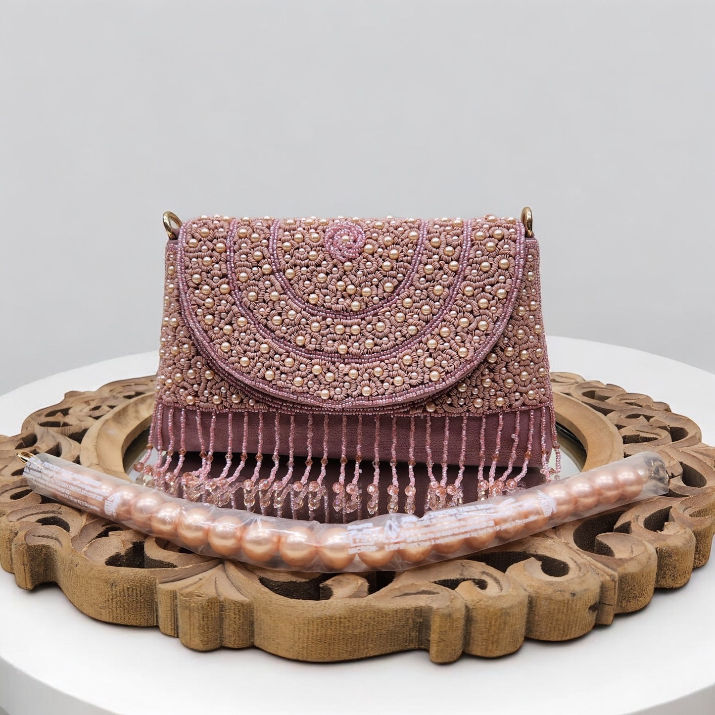 Naaz Pink Flapover Box Clutch