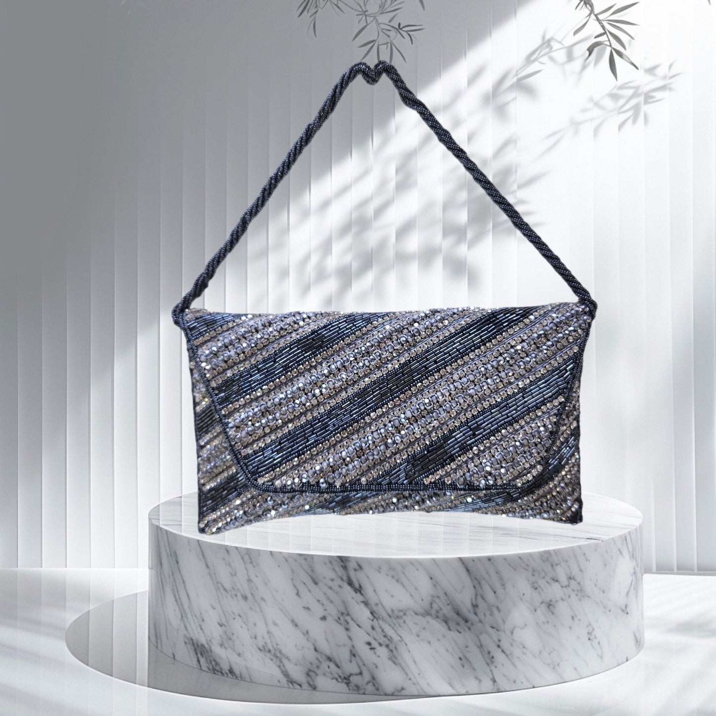Swarnarekha Grey Envelope Clutch