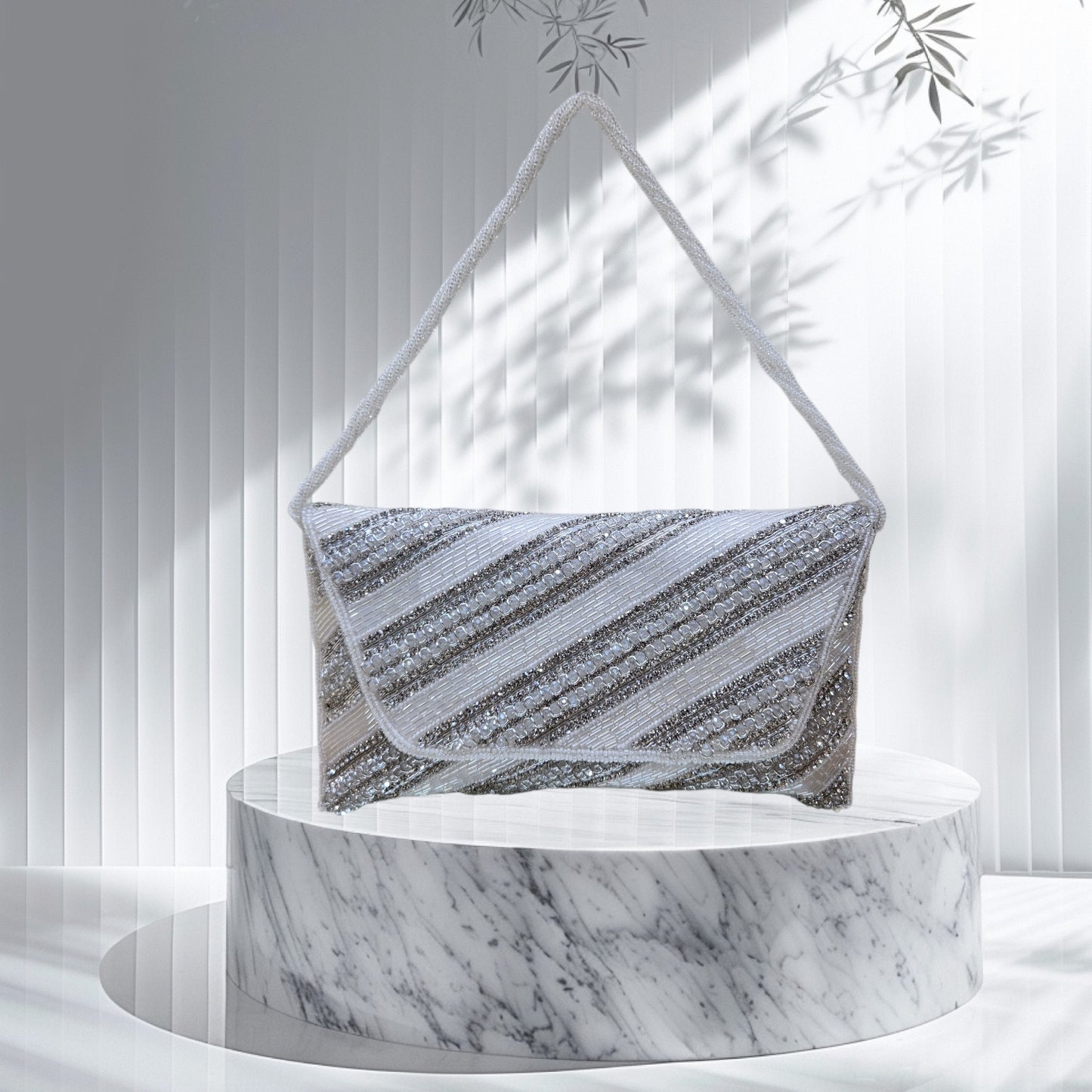 Swarnarekha Ivory Envelope Clutch