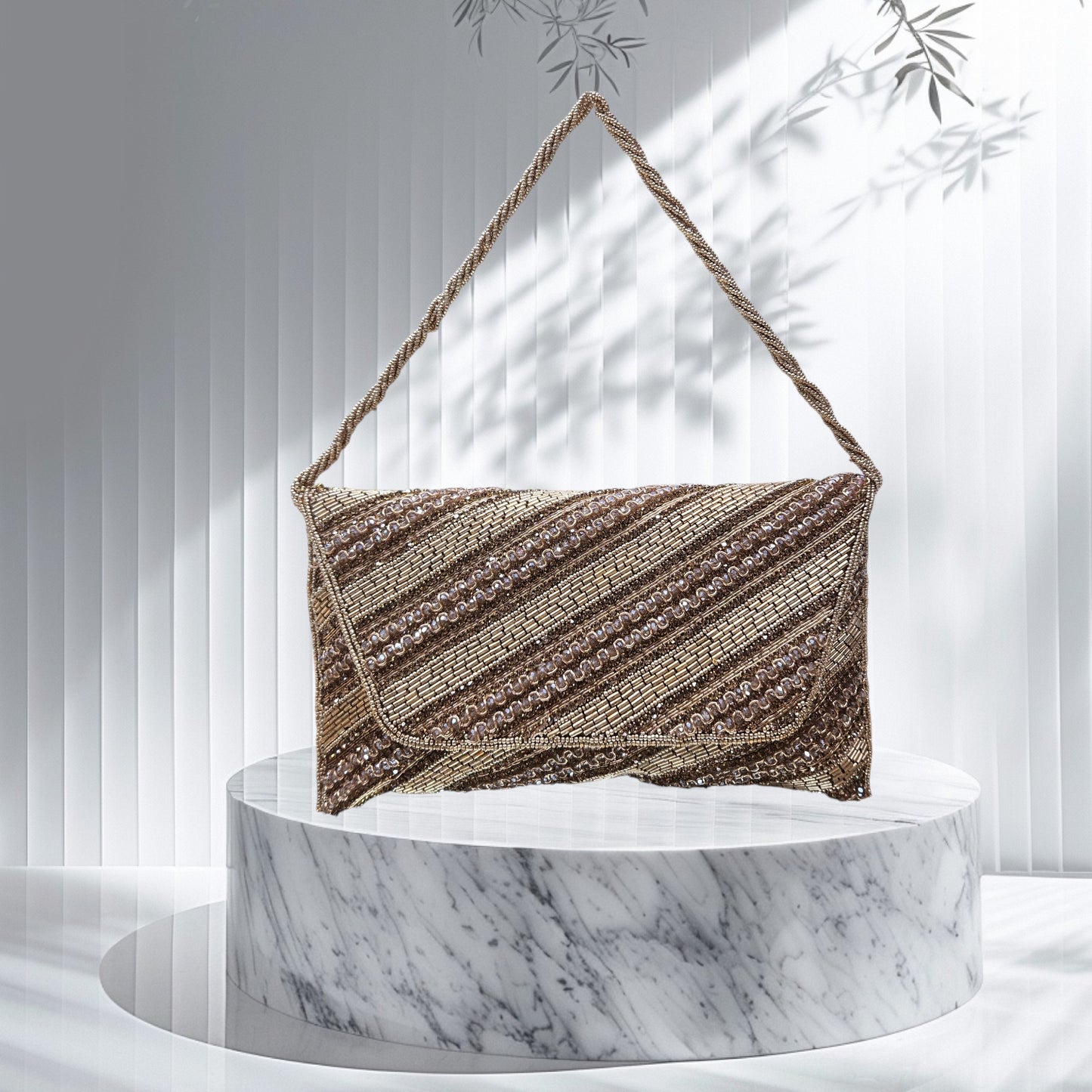 Swarnarekha Antique Gold Envelope Clutch