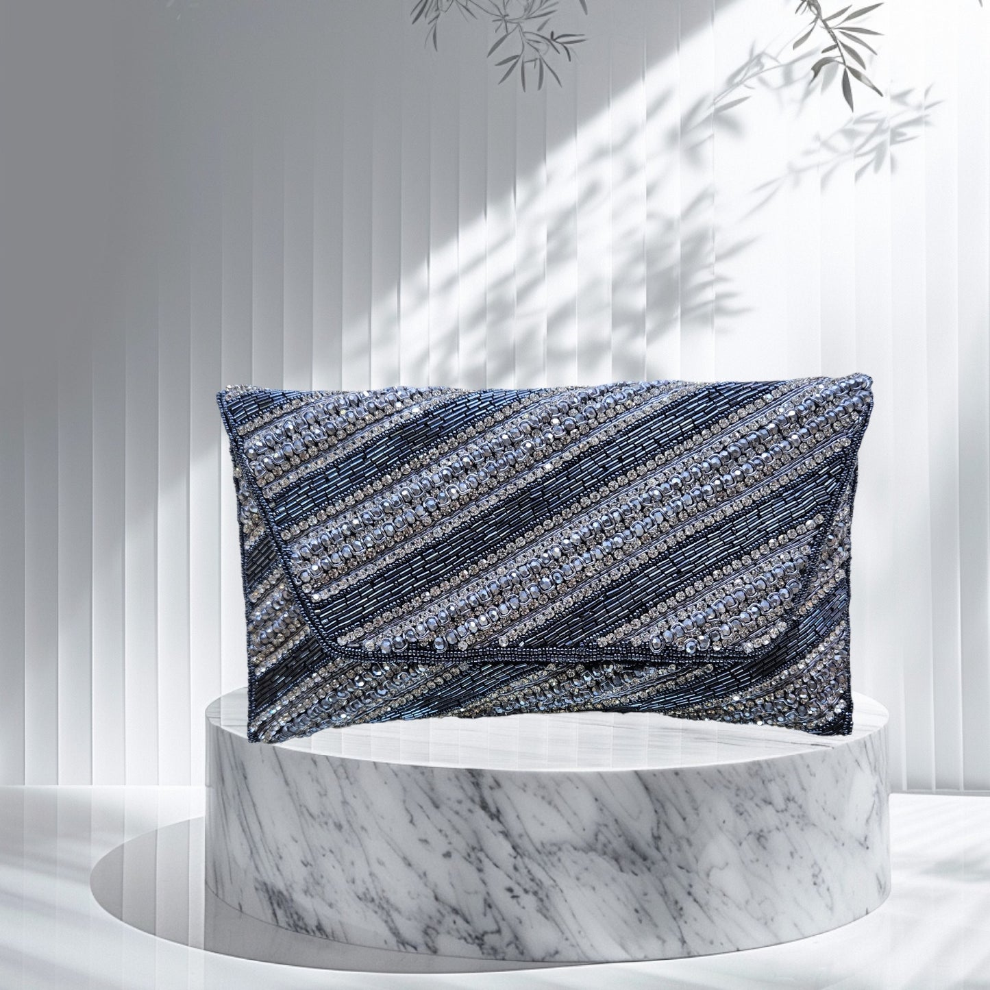 Swarnarekha Grey Envelope Clutch