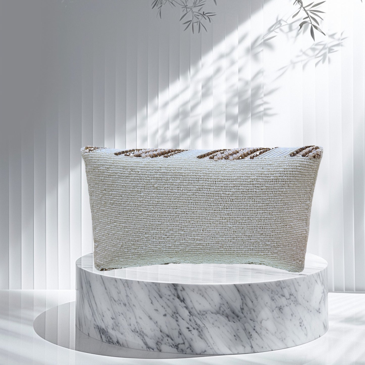 Swarnarekha Cream Envelope Clutch