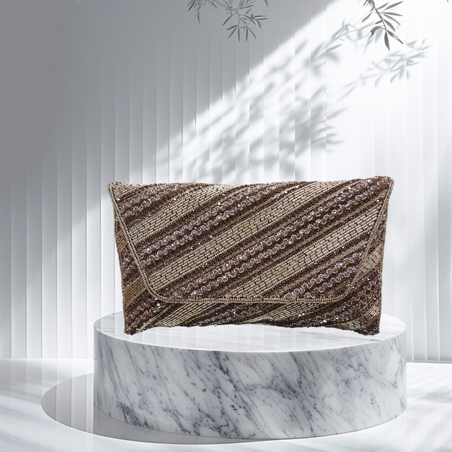 Swarnarekha Antique Gold Envelope Clutch