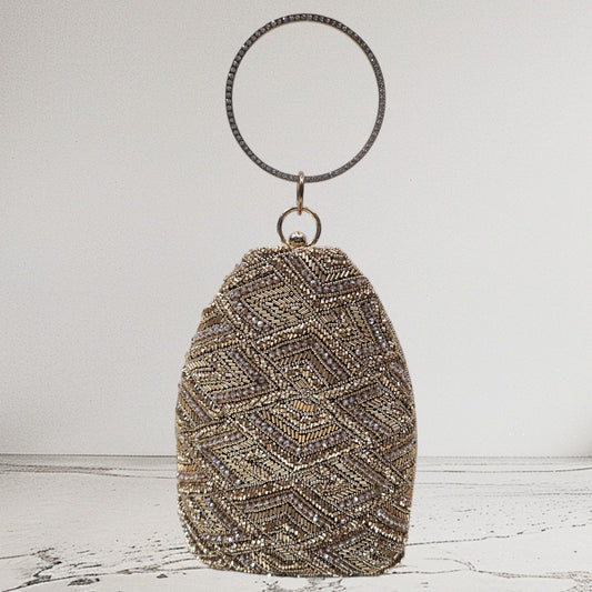 Ira Antique Gold Bottle Box Clutch