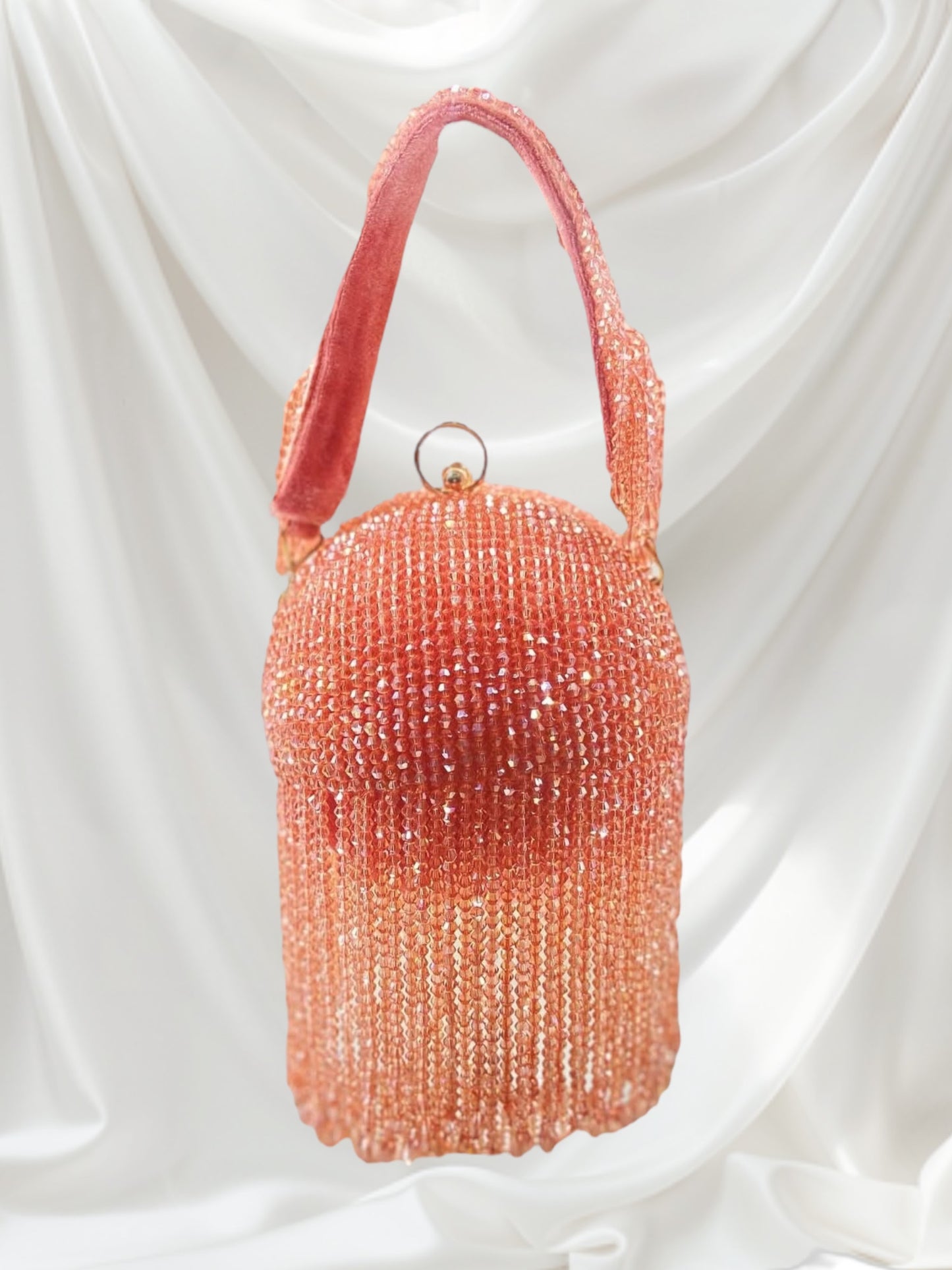 Jewel Crystal Ball Rose Gold Clutch