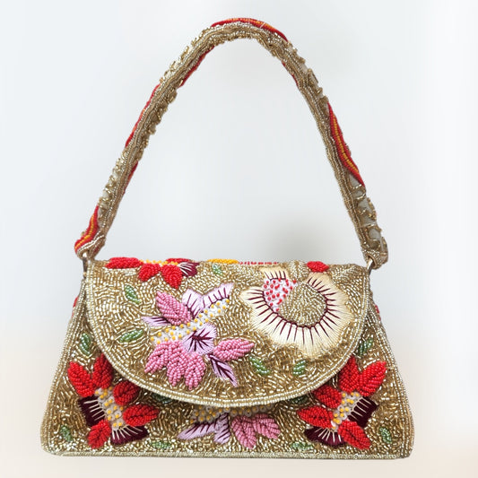 Gulrangi Gold flapover Box Bag
