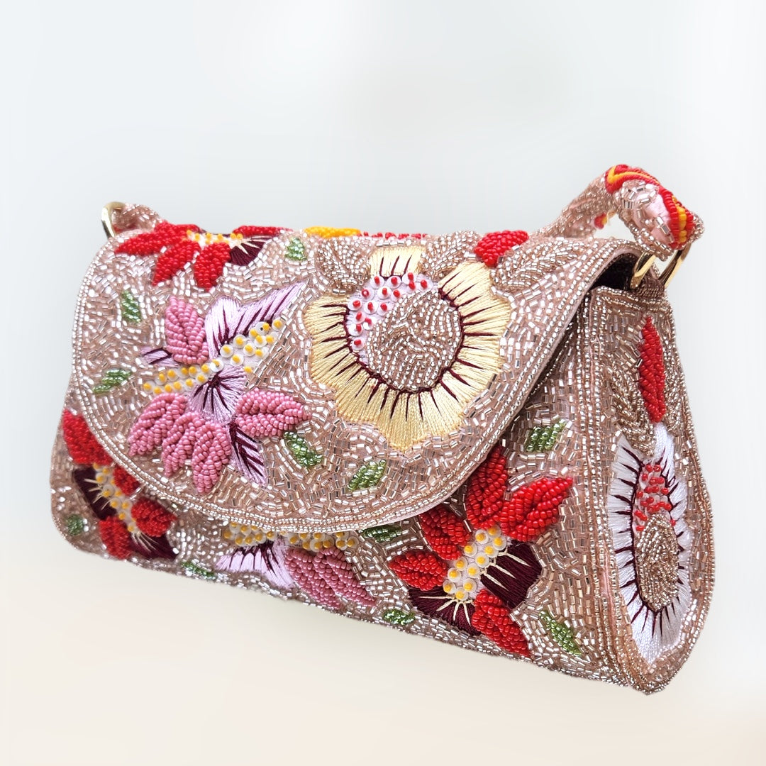 Gulrangi Rose Gold flapover Box Bag