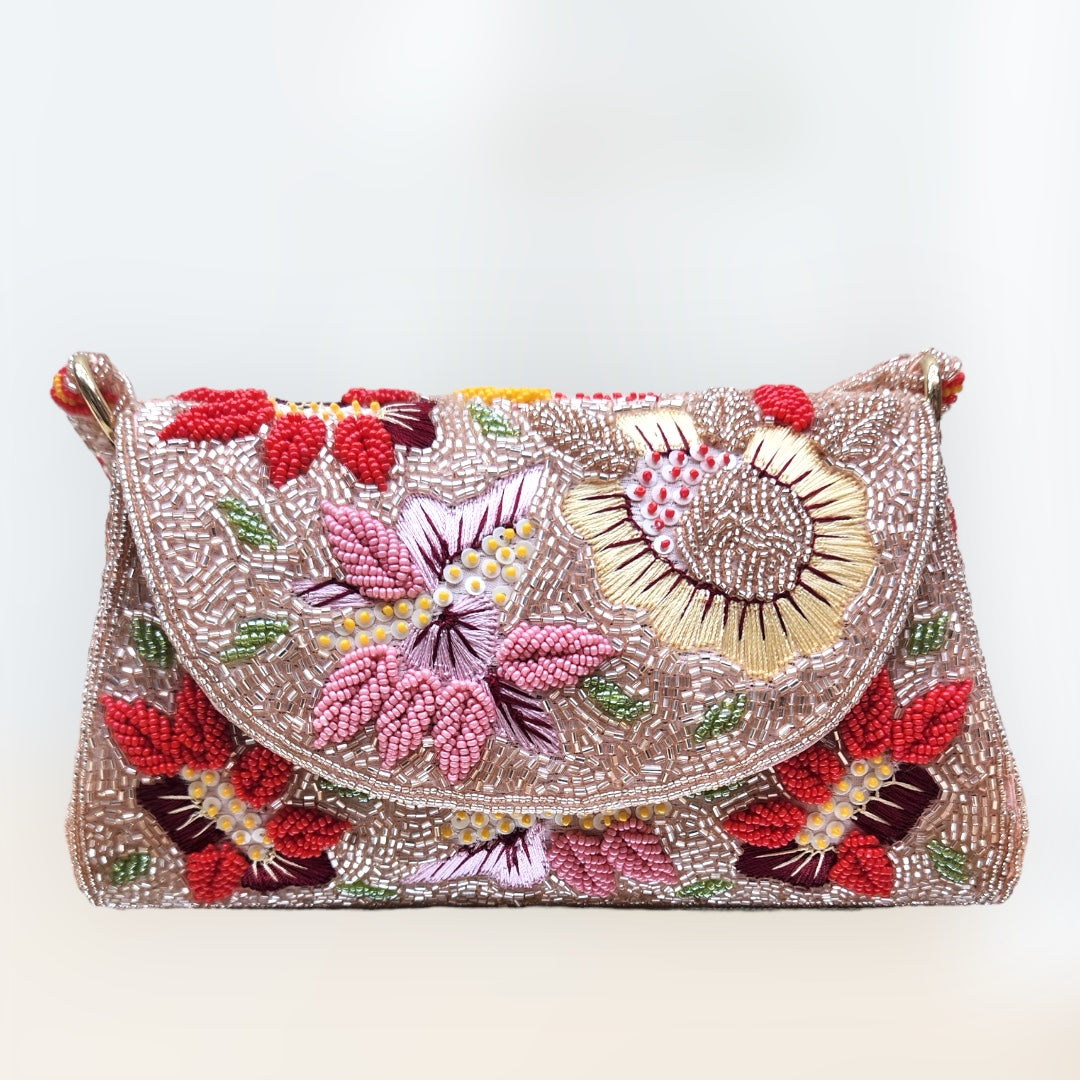 Gulrangi Rose Gold flapover Box Bag