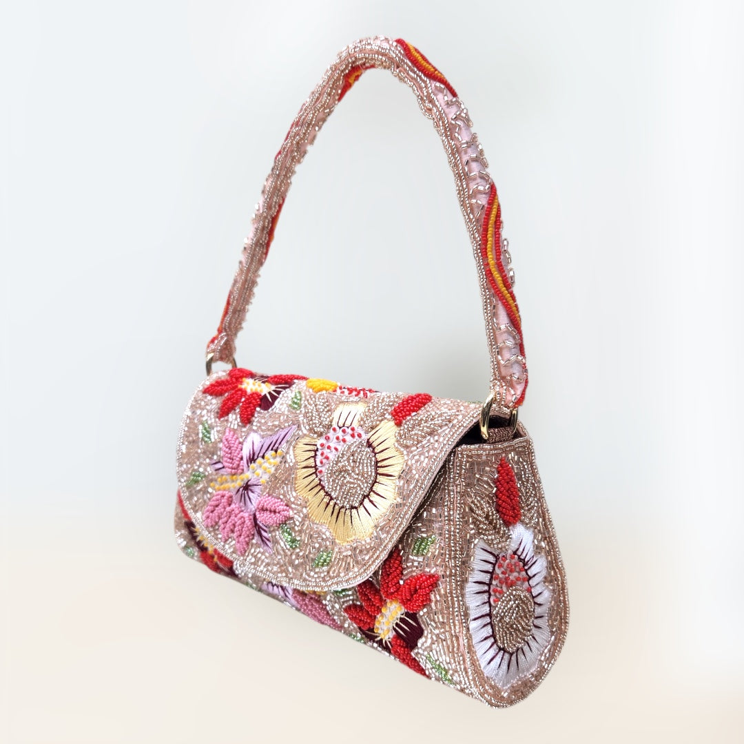 Gulrangi Rose Gold flapover Box Bag
